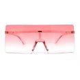 thumbnail image 3 of Oversize Rimless Shield Square Rectangle Large Sunglasses All Pink, 3 of 4