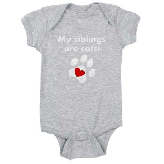 CafePress - My Siblings Are Cats - Cute Infant Bodysuit Baby Romper
