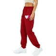 thumbnail image 5 of ZyeKqe Valentine's Day Sweatpants Drawstring High Waisted Joggers Cinch Bottom Track Pants with Pockets, 5 of 8