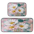 thumbnail image 2 of Kitchen Rug Set 2 Pieces Non Slip Kitchen Mat for Kitchen Home Floor Sink 47"x19"+27"x19" Three Large White Daisies, 2 of 7
