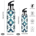 thumbnail image 2 of Yayeee 33oz Insulated Water Bottle Double Wall Stainless Steel with Flip Straw Lid, Blue Mosaic Pattern, 2 of 7