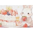 thumbnail image 4 of SKYSONIC Toiletry Mat Rabbit and Cake Print, Fluffy Plush Absorbent Bath Rugs Carpet with Non Slip Bottom for Bathroom Floor Toilet Tub and Shower, 4 of 7