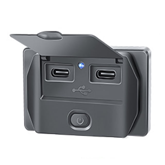 SPRING USB Fast Charger with LED Light Power Outlet for 12V 24V Car Motorcycle RV Boat Blue light