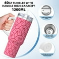 thumbnail image 3 of Logiee red bows Print 40OZ Ice Bully Cup with Handle and Straw, Double Wall Stainless Steel Tumbler,Travel Coffee Cup with Lid, Summer Insulation and Cooling Cup, 3 of 8