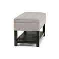 thumbnail image 4 of Cosmopolitan 44 inch Wide Rectangle Storage Ottoman Bench with Open Bottom in Cloud Grey Linen Look Fabric, 4 of 12