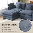 thumbnail image 4 of EUROCO 149.6" Oversized Modular Sectional Sofa,L Shaped Sectional Couch with Ottomans,Stylish Pillows,Side Storage Pockets and Deep Seat,6 Seat Convertible Modular Sofa Couch for Living Room,Blue, 4 of 8