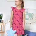 thumbnail image 4 of Balery Leopard Print Camisón de princesa para niñas, pijama de algodón con mangas abullonadas, suave y bonito.-Large, 4 of 6