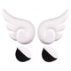 thumbnail image 1 of 2 piezas de casco de ala de ángel universal, fácil de despegar y pegar, ajuste para casco de esquí Blanco, 1 of 9