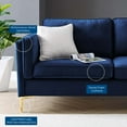 thumbnail image 4 of Sofa, Velvet, Dark Blue, Modern Contemporary Urban Design, Living Lounge Room Hotel Lobby Hospitality, 4 of 10