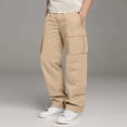 thumbnail image 5 of Kogui Boys Pants Youth Kids' Spring Cargo Joggers - Boys Girls Casual Tapered Pants Size 12-13 (Khaki,12-13 Years), 5 of 8