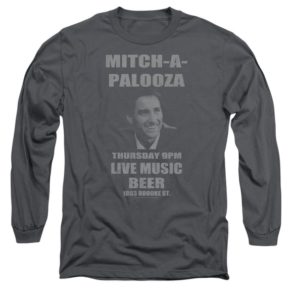 Old School Mitchapalooza Long Sleeve Adult 18/1 T-Shirt Charcoal