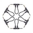 thumbnail image 4 of 6 Packs 18cm Guitar Effect Pedal Round Patch Cables Instrument Guitar Pedal Cable Connectors Patch Cable Black, 4 of 8