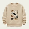 thumbnail image 3 of Childrens Fan Print Sweatshirt Kids 2-12 Years Long Sleeve Round Neck Fleece Top, 3 of 5