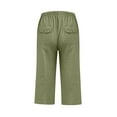 thumbnail image 6 of 2025 Women's Cotton-Linen Capri Pants - High-Waisted Wide Leg Palazzo Trousers with Drawstring & Pockets (Loose Fit & Breathable for Summer), 6 of 6