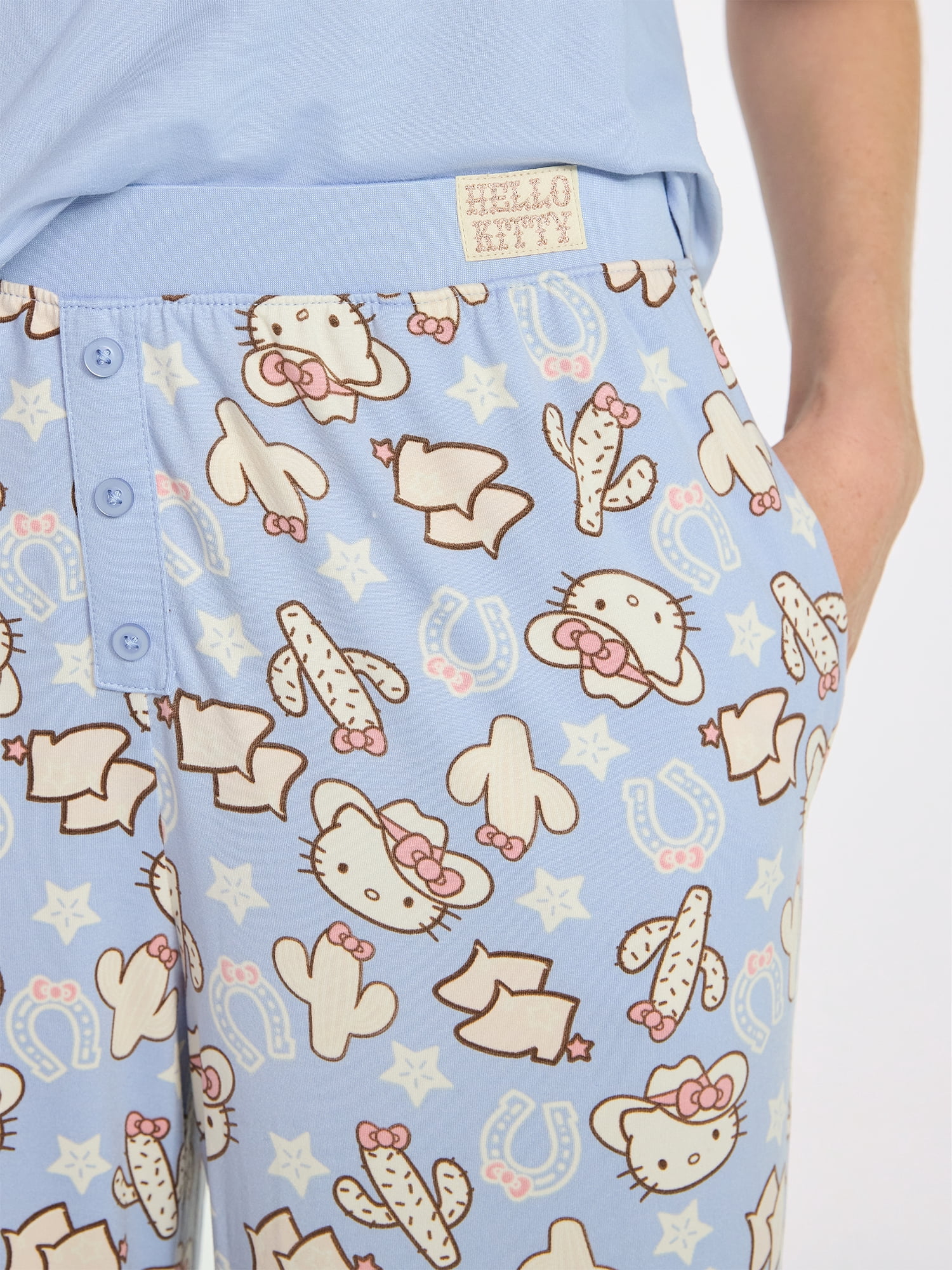 Hello Kitty Women's and Women’s Plus Western Print Sleep Pants, Sizes XS-3X