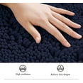 thumbnail image 3 of Navy Blue Soft Cozy Plush Chenille Bath Mat Highly Absorbent Shower Mat Non Slip Bathroom Rug (19" x 30"), 3 of 5