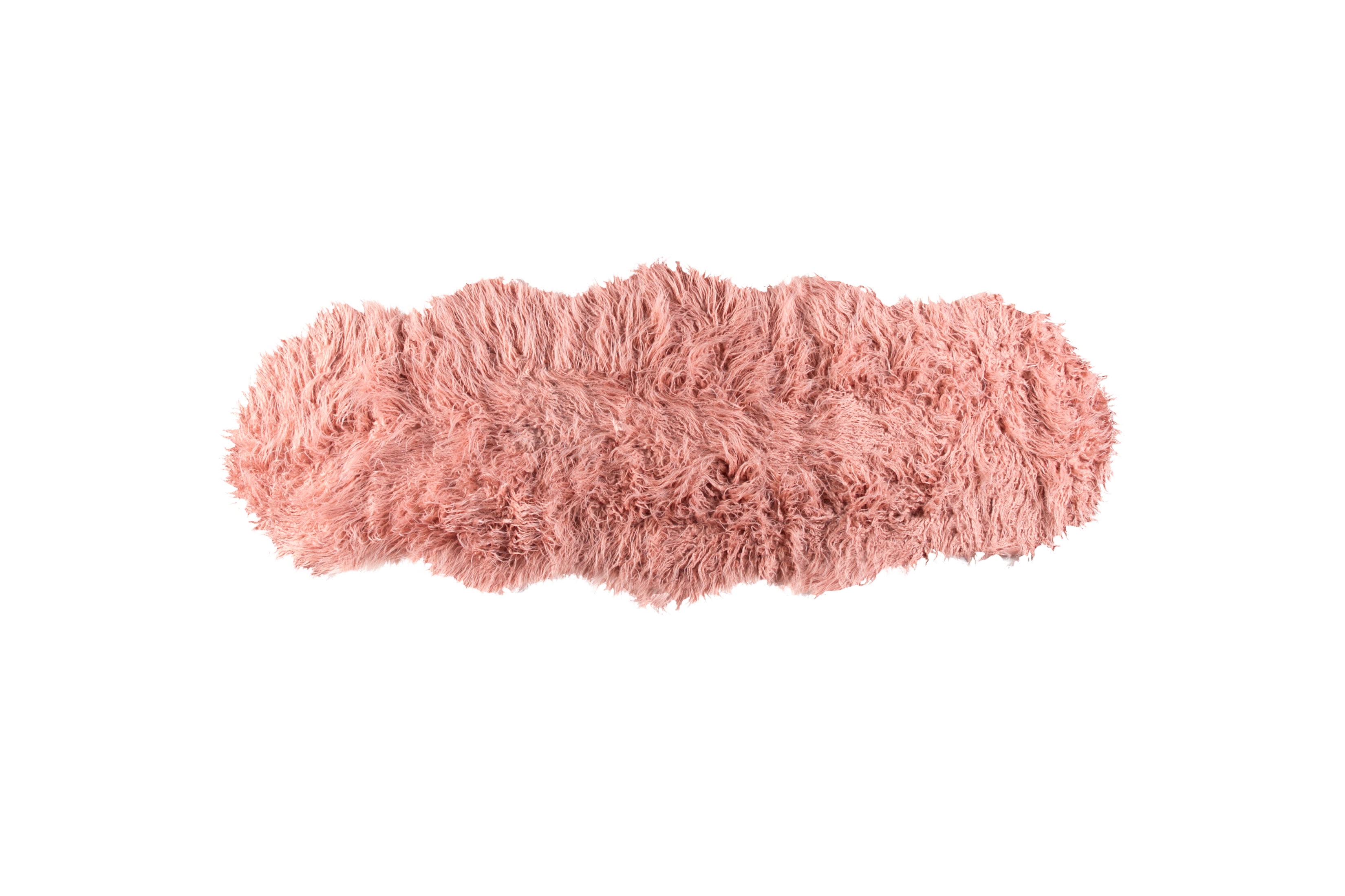 2" X 6" Dusty Rose Sheepskin Faux Fur Double Rug