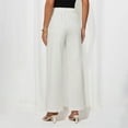 thumbnail image 4 of Prolriy Dress Pants Women, Women's Solid Color Fashionable Casual Pocket Cotton Linen Waist Wide Leg Pants Women's Pants Business Casual Pants for Women White XXL, 4 of 7