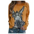 thumbnail image 1 of Fridja Chandails en Molleton Imprimés Décontractés pour Femmes Col Rond Manches Longues T-Shirts Amples, 1 of 5