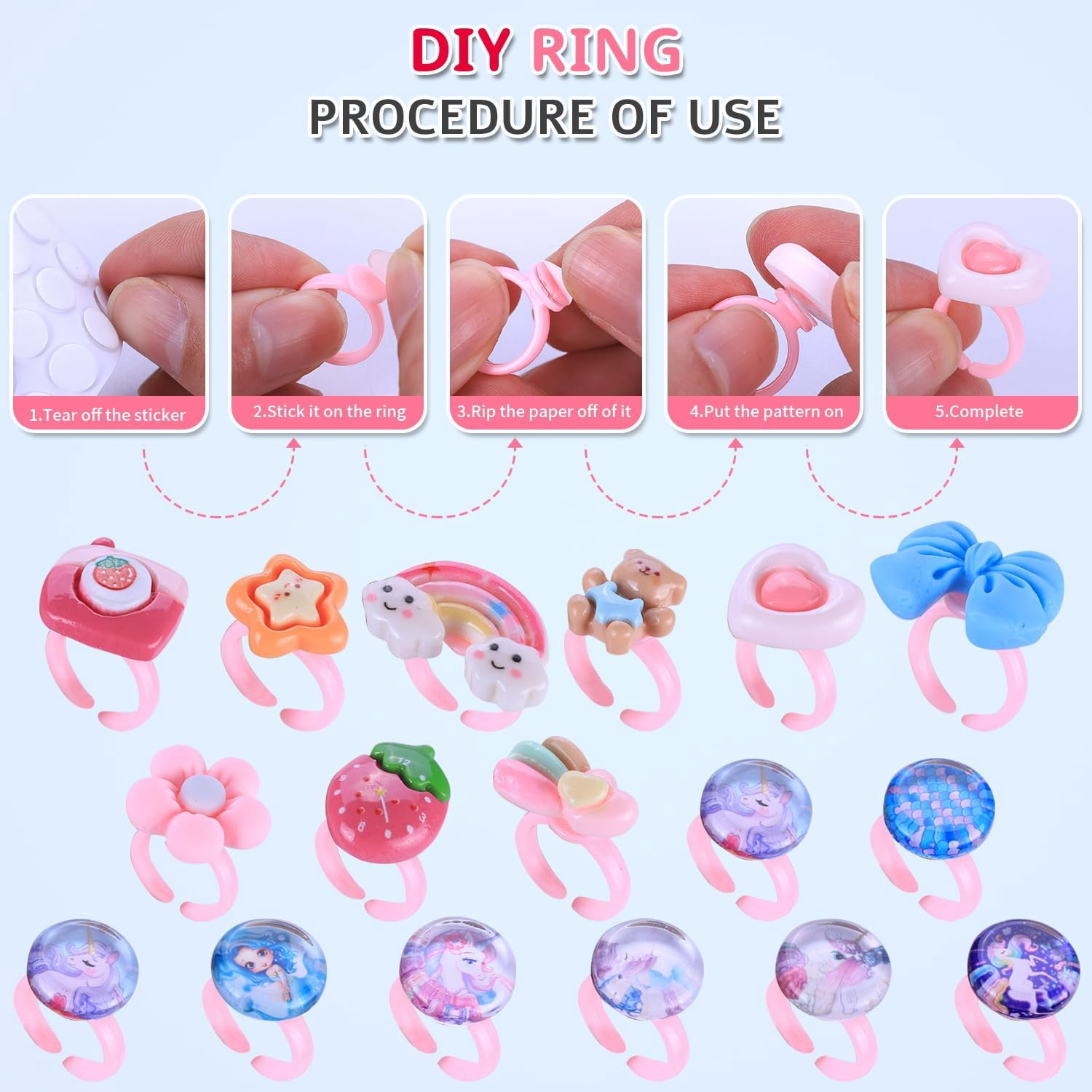 3200 Pcs Unicorn Jewelry Activity Kit,Clay Beads Bracelet Making Kit,Flat College Style Beading for Friendship Jewelry Making,Crystal Time Gem Ring Gifts,DIY Crafts for Teen Girls(Sapphire blue)