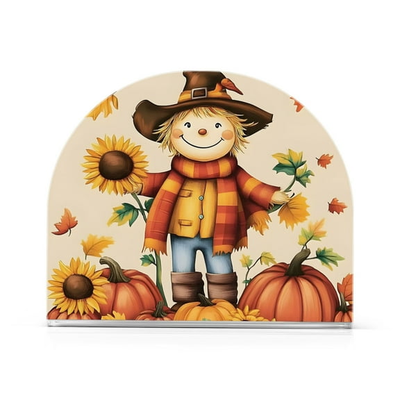 Ryvnso Happy Fall Leaf Sunflower Acrylic Napkin Holder Table Kitchen Paper Tissue Organization