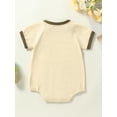 thumbnail image 5 of Biekopu Baby Boys Girls Summer Romper, Short Sleeve Crew Neck Contrast Color Pocket Bodysuit,0-24 Months, 5 of 9