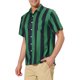 thumbnail image 4 of CAMISA HAWAIANA DE HOMBRES CON RAYAS Y MANGAS CORTAS INSPIRE CHIC, CON BOTONES, VERDE Y AZUL MARINO, 4 of 6