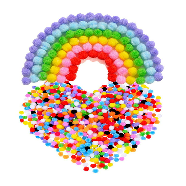 Ounona 1200pcs Pom Poms Bulk 10mm Beautiful Mixed Color Pompom Ball DIY Supplies
