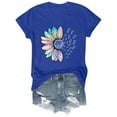 thumbnail image 4 of Blue Womens Summer Tops Womens Fashion Workout T Shirts Athletic Plus Size Tops Summer Trendy Clothes 2025 Short Sleeve Spring Tee Shirts for Women, 4 of 6