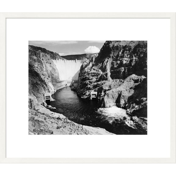 Global Gallery Ansel Adams 'Hoover Dam from Across the Colorado River - National Parks and Monuments, 1941' Framed Wall Art