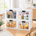 2 Pack White Lockable Storage Boxes, Large Capacity Stackable Lock Bins ...