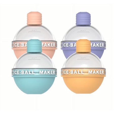 4 Pack Ice Ball Maker Light Bulb Ice Molds 2.5 Inches Silicone Sphere Ice Mold for Hockey Cocktail Coffee Whiskey Juice