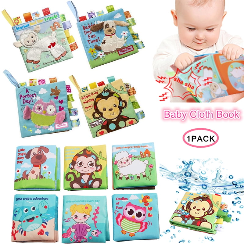 My First Soft Book Infants and Kids with DIY Material Nontoxic Fabric Baby Cloth Books,Montessori Early Education Toys Activity Crinkle Cloth Book for Toddler 