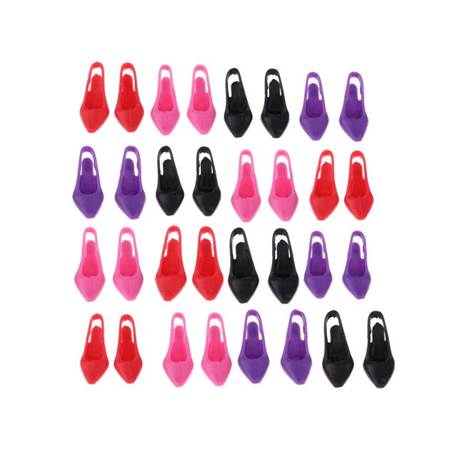 16 Pares de Zapatos de Tacón de Plástico Sunnimix Miniatura Decoración de Muñecas