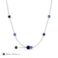 thumbnail image 3 of TriJewels 0.61 ctw Blue Sapphire and Tanzanite Women Station Necklace in 10K White Gold, 3 of 5