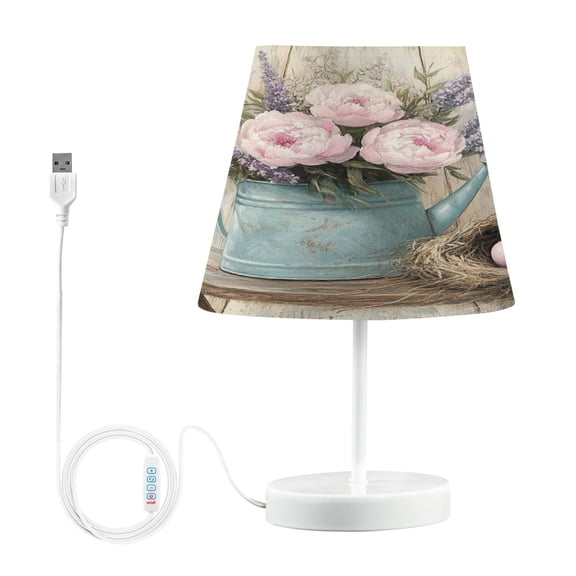 BZSMCE Table Lamp Creative Flowers with Birhouse Simple Pattern Night Light