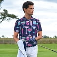 thumbnail image 3 of Balery Wine Glasses And Cocktails Camisa Polo de Hombre con Estampado, de Manga Corta y Tejido Medio, Camisa Tipo Golf Polo-X-Large, 3 of 6