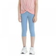 thumbnail image 4 of GYRATEDREAM Girls' Active Leggings - 2 Pack Below Knee Length Performance Yoga Pants with Pocket (Little Girl/Big Girl) 4-13 Years, 4 of 17