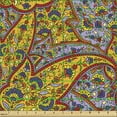 thumbnail image 2 of Paisley Fabric by the Yard Upholstery, Vibrant Colors Repetitive Pateh Illustration, Decorative Fabric for DIY and Home Accents, Multicolor by Ambesonne, 2 of 5