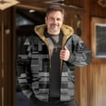 thumbnail image 2 of Mens Winter Jacket Sherpa Lined With Hood Warm Fleece Zipper Hoodie Black S, 2 of 5