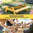 thumbnail image 6 of Green Ombre Table Cloths for 6 Foot Rectangle Tables, Modern Yellow Gradient Farmhouse Art Patio Waterproof Elastic Fitted Tablecloths, Washable Rectangular Table Cover for Camping, 6 of 8