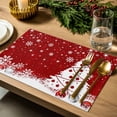 thumbnail image 4 of Christmas Placemats Set of 6, Red Xmas Tree Place Mats Christmas Balls Snowflakes Placemat Table Decoration for Kitchen Table Dinner Xmas Holiday Party Home Decor Indoor Outdoor 13x19 Inch, 4 of 9