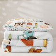thumbnail image 5 of Manfei Watercolor Farm Twin Comforter Sets, Rustic Cow Animal Bedding Set, White, Polkadot Reversible, 2 Pieces, 1 Comforter and 1 Pillowcase, 5 of 7