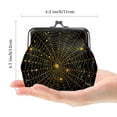 thumbnail image 2 of Spider Web Stylish Coin Purse with 0.7 Microfiber & Zinc Alloy Jaws | 4.3x4.7 in/11x12 cm | Minimalist Design, 2 of 7