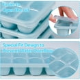 thumbnail image 5 of Ice Cube Trays 4 Pack, Easy-Release Silicone and Flexible 14-Ice Cube Trays with Spill-Resistant Removable Lid, LFGB Certified and BPA Free, for Cocktail, Beer, Stackable Flexible Ice Trays, 5 of 5