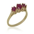 thumbnail image 1 of LBG British Made 18k Yellow Gold Natural Ruby Womens Anniversary Ring - 33 size options - Size 8.75, 1 of 6