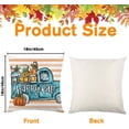 thumbnail image 2 of Fall Pumpkin Pillow Covers 18x18 Set of 4, Giving Thanks Stripe Polka Dots Farmhouse Decorations Blue Autumn Farm Truck Pillows Decor Outdoor Throw Cushion Case for Sofa Home Couch, 2 of 6
