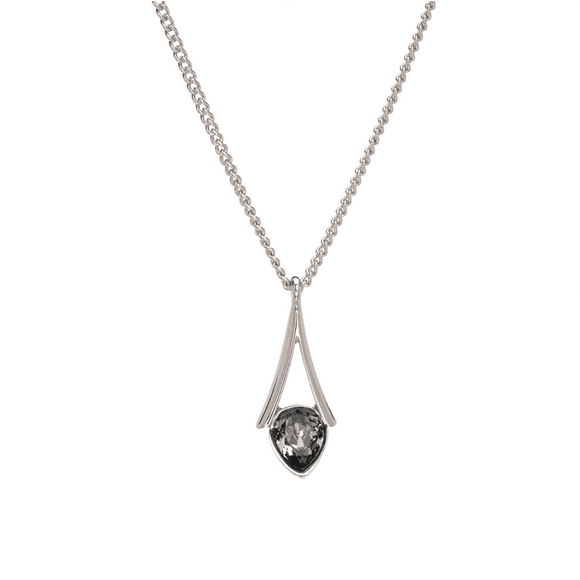 callura Collier Pendentif en Barre d'Argent Goutte en Cristal Swarovski Silvernight avec Carte-Cadeau des Fêtes – Design Élégant de Barre d'Argent