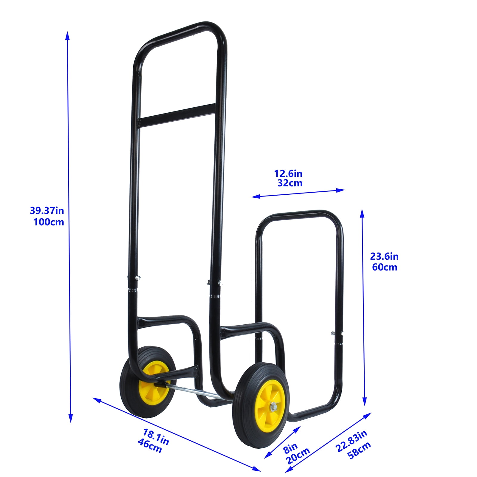 Hand Truck Dolly 2 Wheel Dolly Cart And 4 Wheel Push Cart With Swivel Wheels 330 LBS Capacity Heavy-Duty Luggage Trolley Cart For Moving Warehouse Garden Grocery