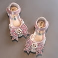 thumbnail image 5 of Otqutp Breathable Flower Girls Dance Shoes Fashion Spring and Summer Girls Sandals Dress Dance Performance Princess Shoes Pearl Rhinestone Big Bow Breathable and Comfortable, 5 of 6